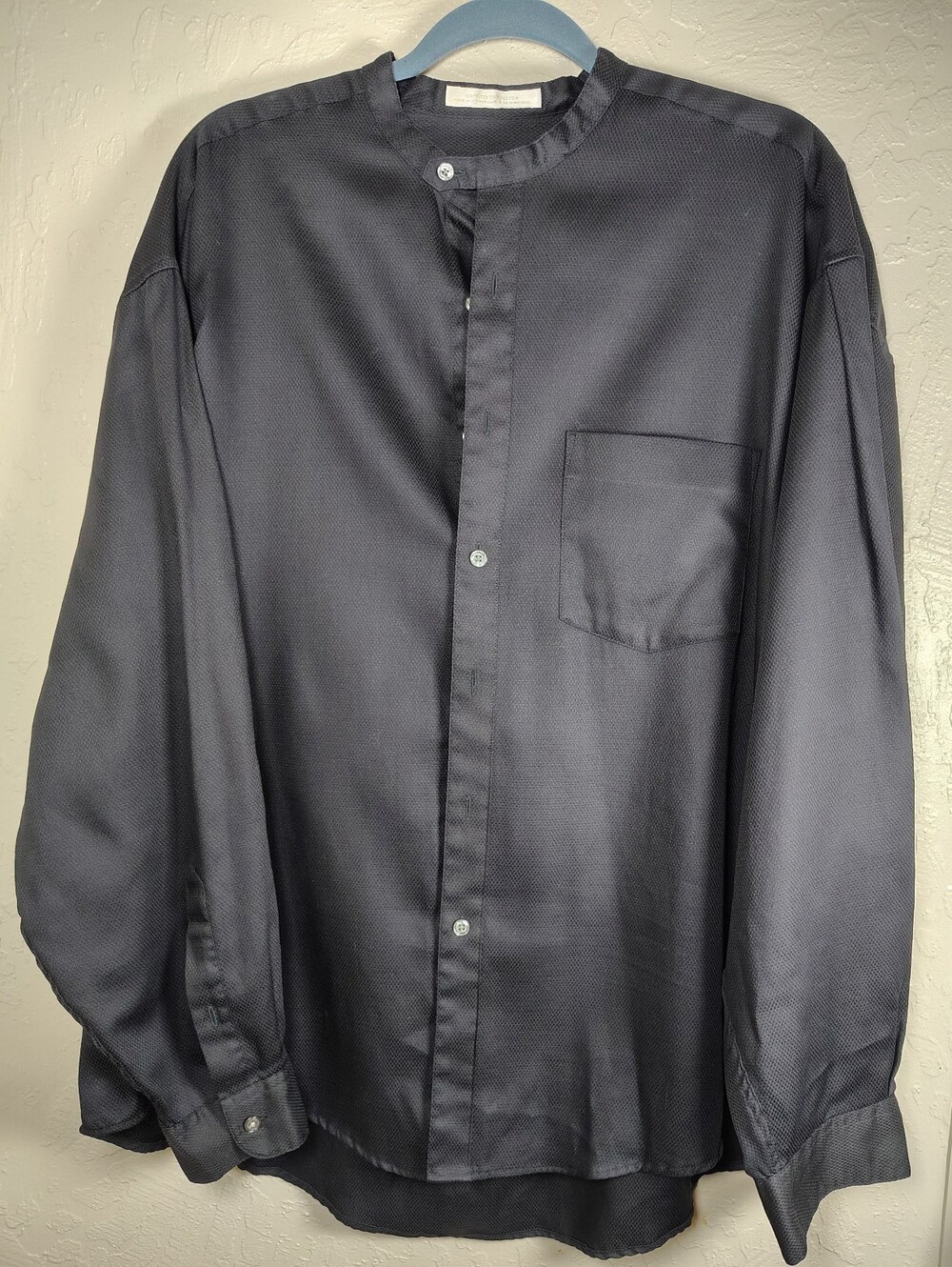 Perry Ellis Button Down Black Long Sleeve Dress Shirt Size XL